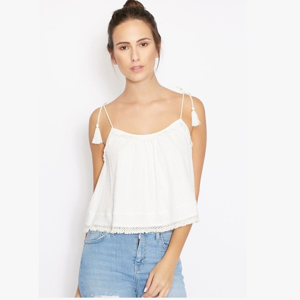 GYPSY Top shop tassel tie strap crepe